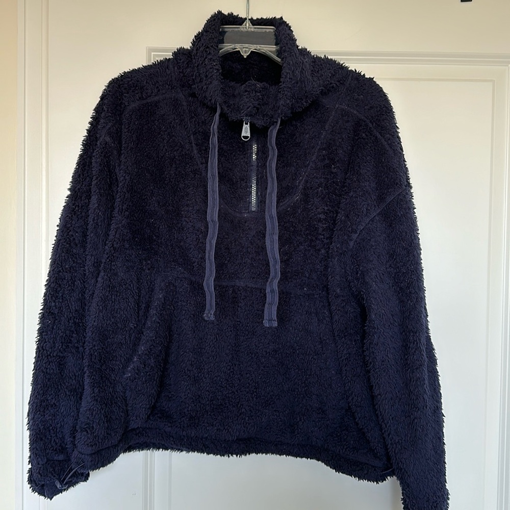 Navy blue Free People Movement Sherpa Pullover
